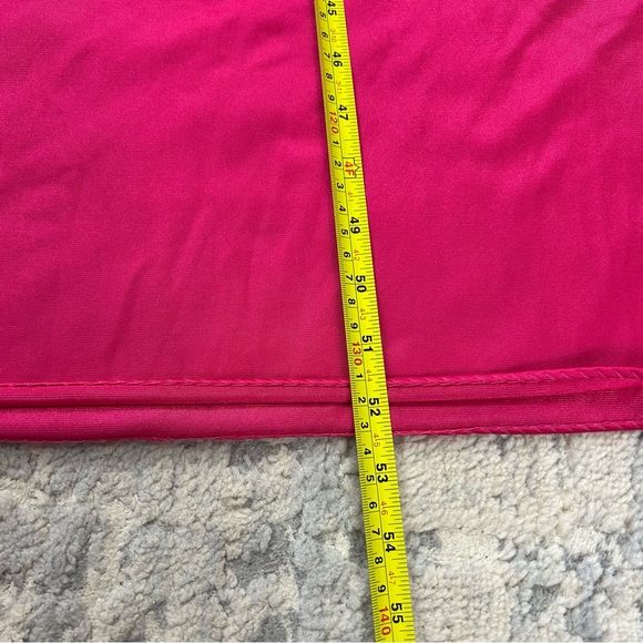 Vintage Hot Pink Fascination Nylon Satin Lace Nightgown Large - Picture 3 of 6